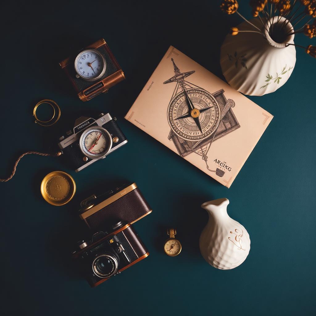 Curated vintage treasures arranged as a flat lay